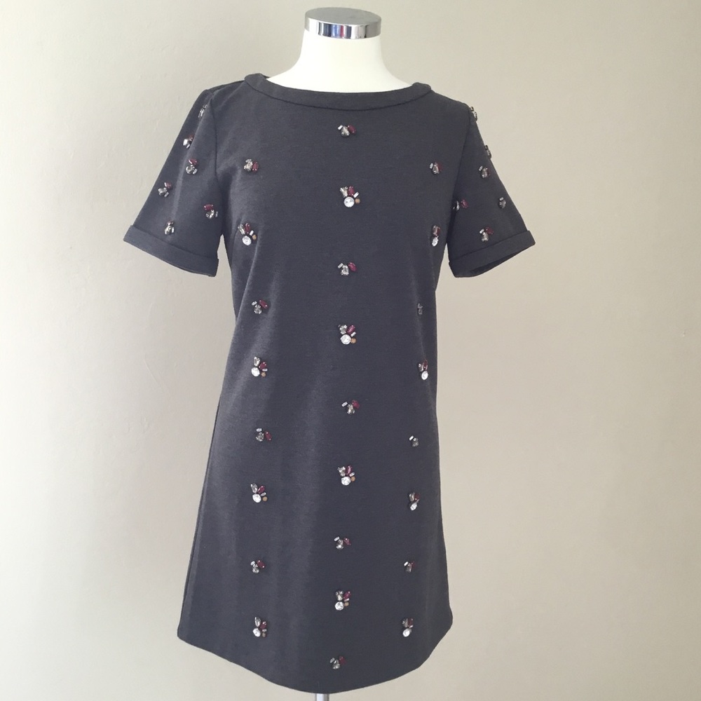 The Letter Jewel-Embellished Crew-Neck Dress